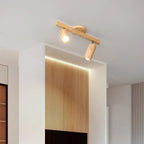 Modern Wood Ceiling Spotlight 5W 10W 15W 20W E26 1 2 3 or 4 Head Surface Mounted Adjustable AC 90-260V Kitchen Dining Room Bedroom