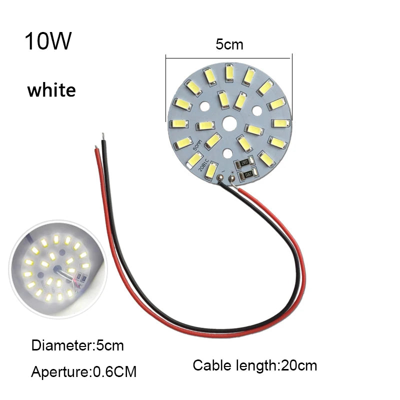SMD5730 LED Chip Board 3W 5W 10W 30W DC 5V 20cm Wire DIY Bulb Replacement Board