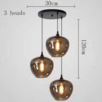 Modern Multi-Head Glass Pendant Chandelier 3 6 8 10 12 Heads 21-114W Dimmable AC 90-265V