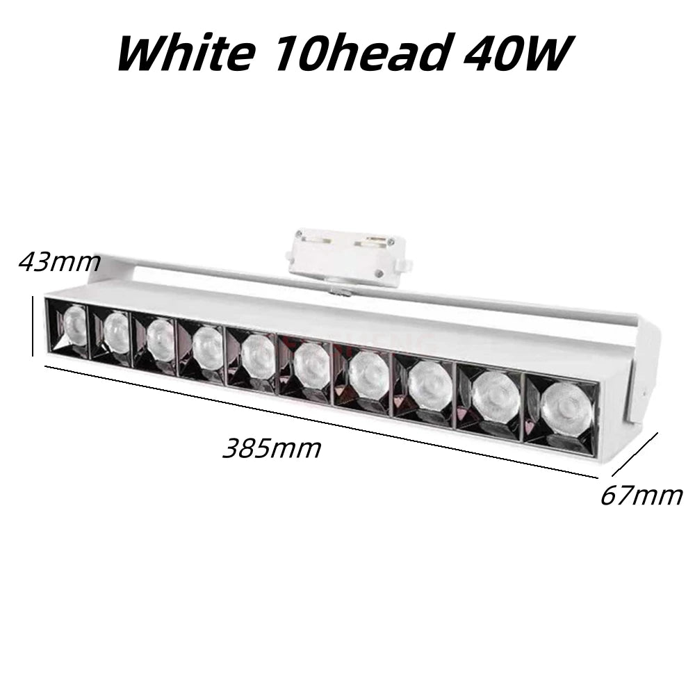 Dimmable LED Track Spotlight 12W-40W Epistar CRI 90+ 110lm/W 3-CCT AC 90-260V Aluminum