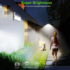 Solar LED Motion Sensor Security Light 112 LED Stainless Steel IP65 4 Modes 2200mAh 120 Degree 5 to 8 Meter Range Outdoor Wall Fence