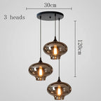 Modern Multi-Head Glass Pendant Chandelier 3 6 8 10 12 Heads 21-114W Dimmable AC 90-265V