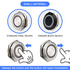 Ultra Short Momentary Push Button Switch 19mm 22mm 25mm 30mm 1A Stainless Steel Aluminum Bicolor Tricolor LED 3V to 220V with Wire
