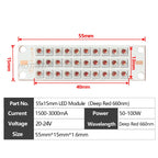 High-Power IR Deep Red LED Chip Module 50W 100W 660nm 730nm 850nm 940nm 55x15mm Grow Light