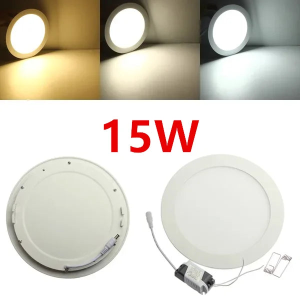 LED Recessed Panel Downlight 3W 4W 6W 9W 12W 15W 25W 120° PF97% AC 85-265V CE RoHS
