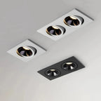 Dimmable Anti-Glare Square COB LED Recessed Downlight 9W 12W 15W Dual Head Option 85-265V