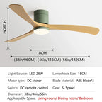 DC Motor Ceiling Fan with Light 38 46 56 Inch 3 Blade Remote Control AC 110-220V