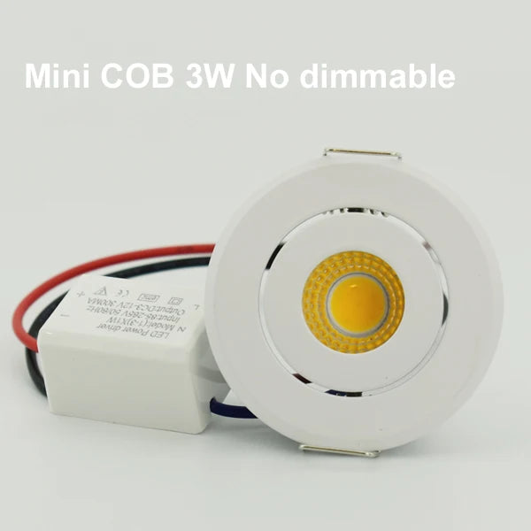 Mini LED Recessed Spot Downlight 1W 3W COB Dimmable Cabinet Hallway Stair Lighting