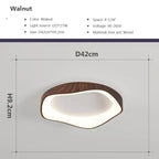 Nordic Wood Grain LED Ceiling Light Dimmable Remote Control 42cm 52cm Acrylic Iron Surface Mount AC 90-260V Bedroom Living Room