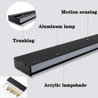 IP65 Motion Sensor LED Outdoor Linear Wall Lamp 20W to 62W Black Iron Baked Aluminum AC 85-265V Garden Villa Porch 21.7in to 78.7in