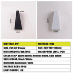 IP65 LED Outdoor Wall Lamp 6W 10W Aluminum Borosilicate Glass Baked Finish CRI 80 90 lm/W AC 85-265V Porch Garden Nordic Black White