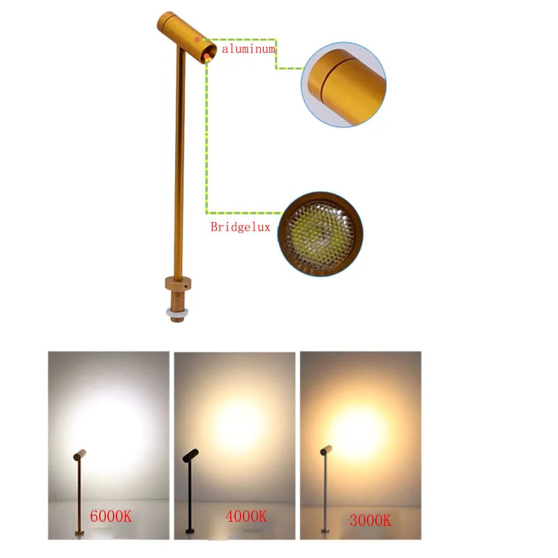 LED Showcase Spotlight 3W/LED 25° Rotatable AC 85-265V Warm Neutral Cool White Silver Black Gold