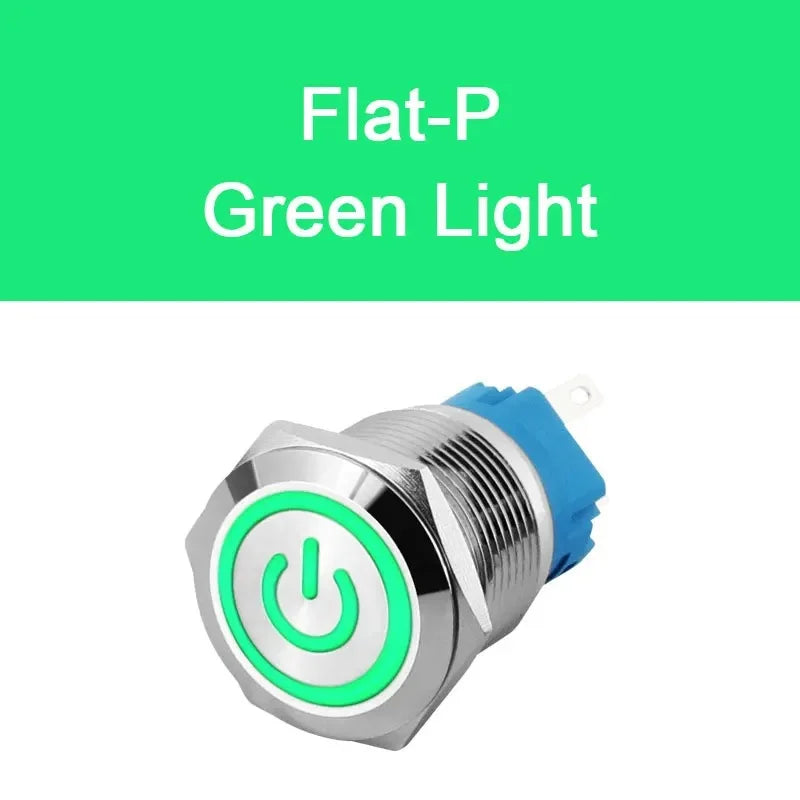 IP65 Waterproof Metal Push Button Switch 12mm 16mm 19mm 22mm 1 to 3A LED Brass Nickel Chrome Momentary or Latching 3V to 220V NO NC