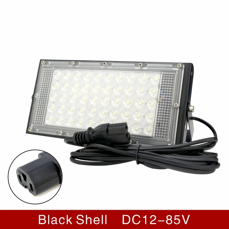 50W DC 12-85V IP65 LED Portable Flood Light 5000lm CRI 85+ 180° SMD2835 Battery Connect