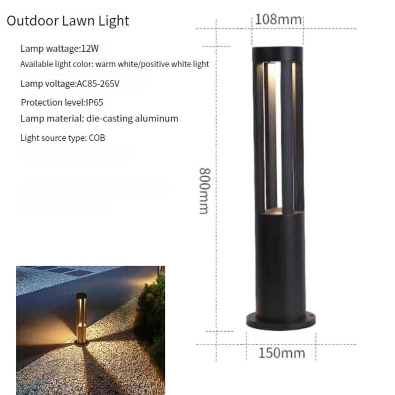 IP65 LED Garden Lawn Lamp 7W 10W 12W Die-Cast Aluminum AC 110-220V Warm Natural Cool White