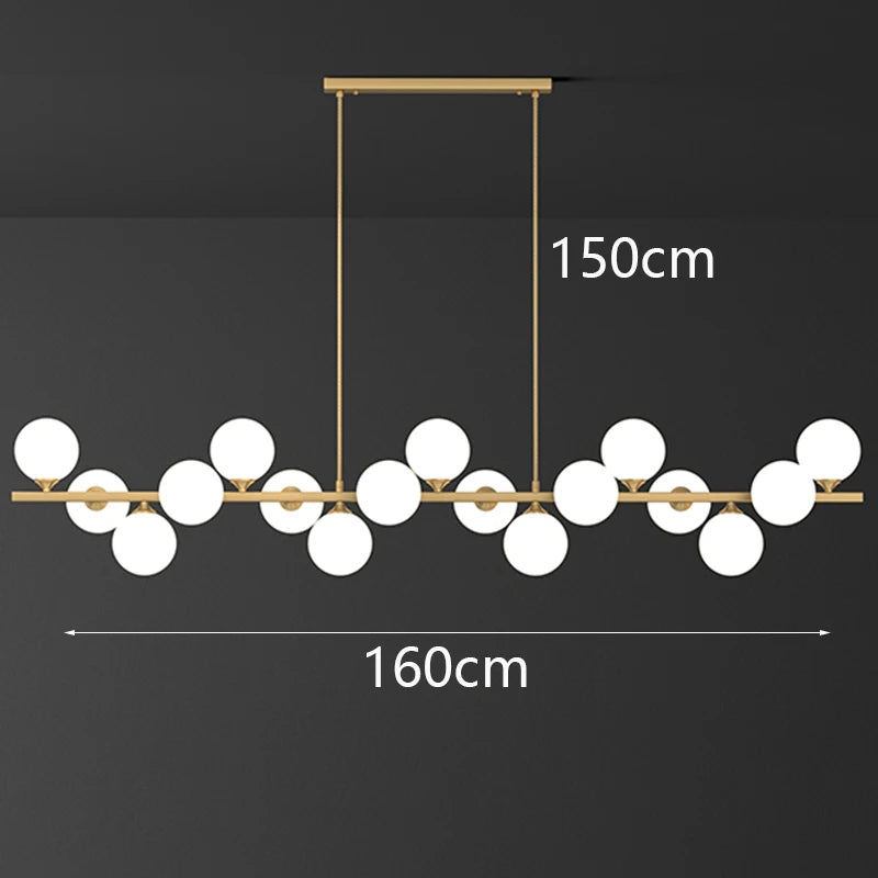 Modern Multi-Head Ironware Acrylic Pendant Chandelier 7-19 Heads 45-95W AC 90-265V