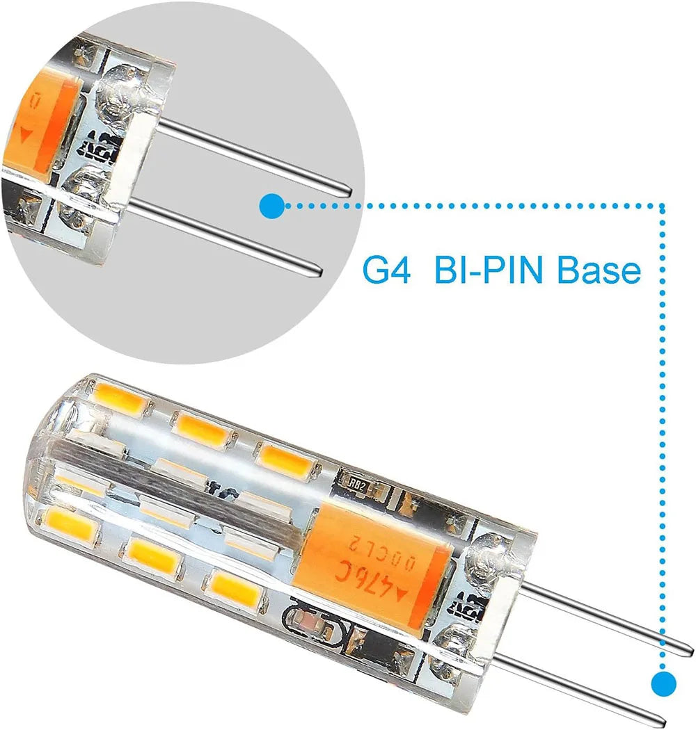 G4 LED Bulb 2W 3W 5W 9W 12W 15W Silicone 360-Degree AC 12V 220V DC 12V CRI 80+ 10 Pack
