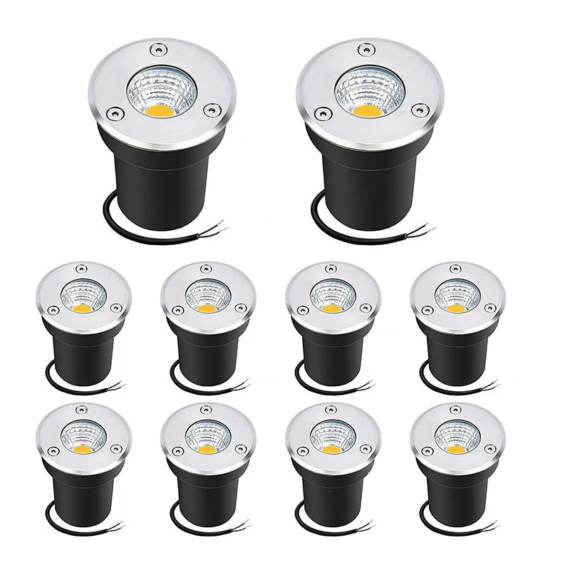 IP66 LED Underground Ground Light 5W 10W 15W AC 85-265V or DC 12-24V CRI 80 Aluminum Waterproof Garden Landscape Villa 6 Pack
