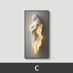 Modern Abstract Painting LED Wall Lamp Crystal Dimmable Remote AC 90-260V Living Room