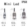 IP68 Mini LED Recessed Underground Spotlight 0.2W 0.5W DC 12V 60 Degree CRI 80 PWM Dimmable Stainless Steel Warm White Natural White Cool White Red Blue Green