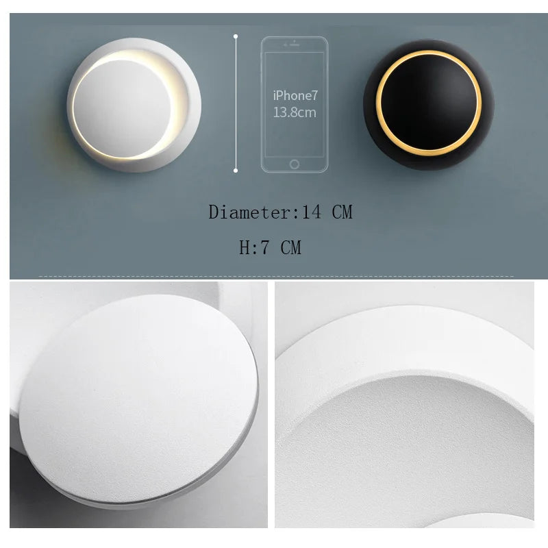 5W LED Wall Sconce 350-Degree Rotatable Up Down Light Aluminum 3000K 6500K 110-240V