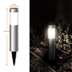 Solar LED Floor Lawn Lamp IP65 Waterproof Motion Sensor Stainless Steel Plastic Outdoor Garden Landscape Path Light
