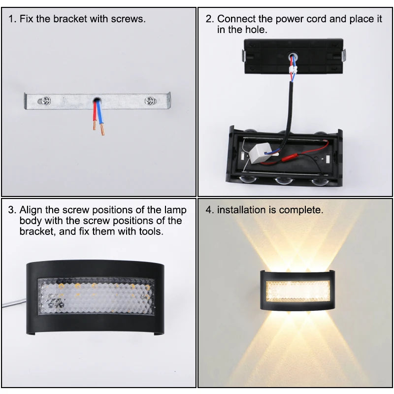 LED Wall Light 7W 9W 11W ABS Moisture Resistant Warm White or Dual Color AC 85-265V Indoor Outdoor Corridor Staircase Living Room
