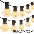 G40 LED Globe String Lights IP44 0.6W/Bulb 9m-26m Warm White 3000K AC 110V 220V Connectable