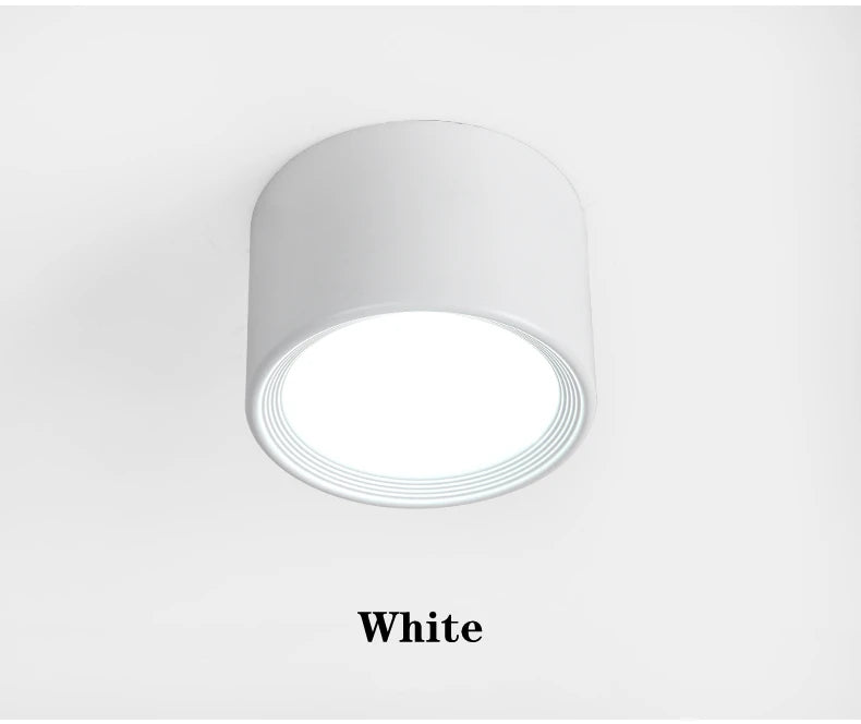 Dimmable COB LED Surface Mounted Downlight 5W 7W 9W 12W 15W 20W Frosted Aluminum Knob Switch IP42 AC 85-265V Ceiling Spot