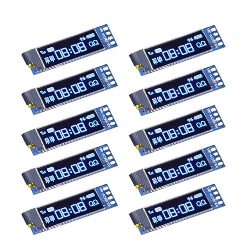 0.91 Inch OLED Display Module 128x32 SSD1306 I2C IIC DC 3.3-5V White or Blue for Arduino Raspberry Pi DIY Projects 10 Pack