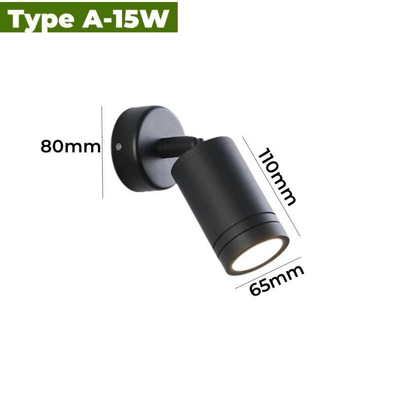 Outdoor Long Arm COB LED Wall Light 10W 15W 20W IP65 Waterproof Aluminum Baked Finish AC 85-265V Porch Entrance Signboard