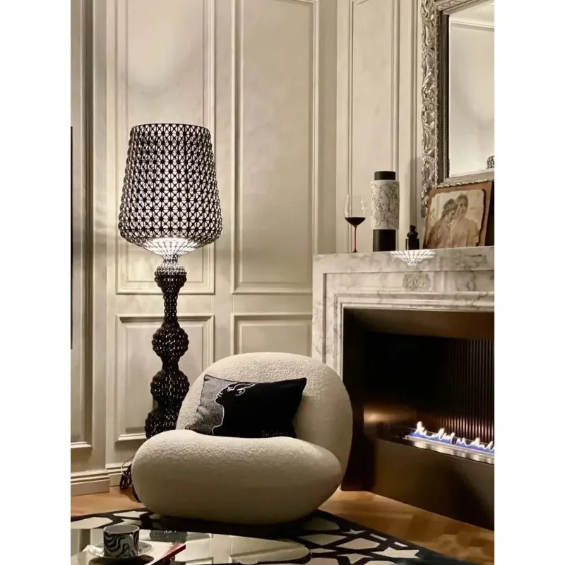 Italian Designer Hollowed Acrylic Floor Lamp E27 500x1650mm AC 110-240V White Black Blue