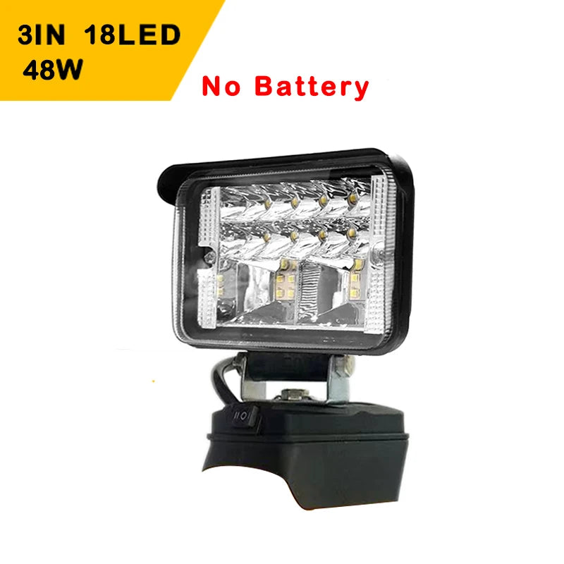 LED Work Light 3 4 5 8 Inch Rotating Cordless 3030 LED Aluminum Dewalt 18V Battery