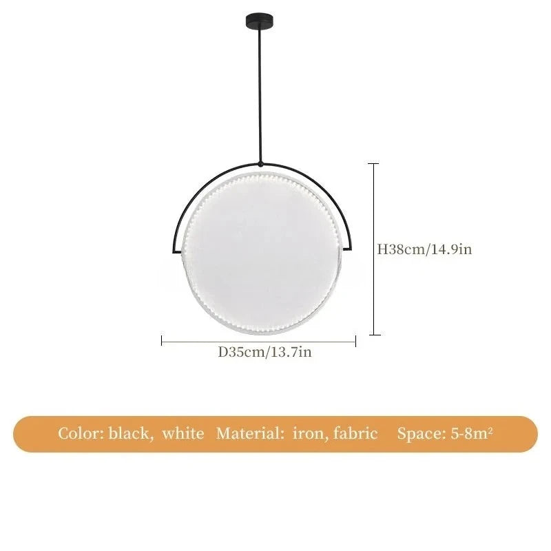 Nordic Fabric Pendant Light Creative Art Dining Table Restaurant Iron Polished Chrome 90-260V