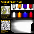 48W LED Work Light Bar Combo Beam 6500K IP65 DC 12-24V Stainless Bracket Offroad ATV Truck