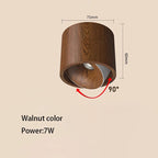 Wood Grain COB LED Surface Mounted Ceiling Spotlight 7W 12W 90 Degree Adjustable Aluminum AC 85-265V Walnut Log Wood 3000K 4000K 6000K