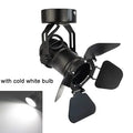 Industrial Vintage E27 Ceiling Spotlight with Barn Door Flippers Metal Bamboo AC 110-240V