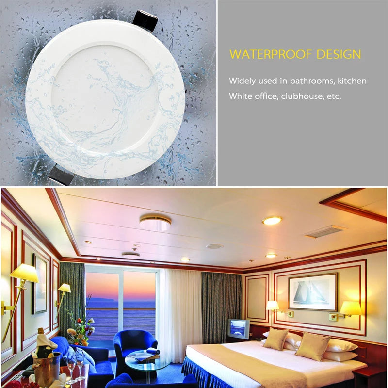 IP65 LED Recessed Downlight DC 12V 5W 7W 9W Aluminum Waterproof Push Button Switch Bathroom Boat Ceiling Spot