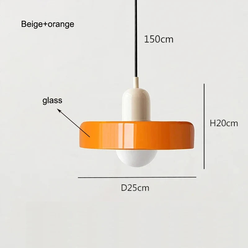 Nordic Glass LED Pendant Light E26 Single Head Cord Pendant Baked Paint Hardware AC 90-260V Bedroom Dining Room Parlor