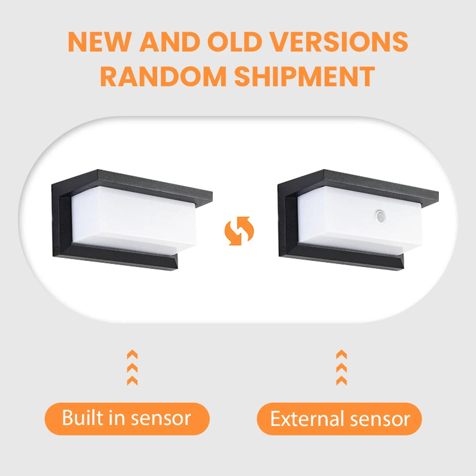 IP66 LED Outdoor Wall Light 16W 30W Radar Motion Sensor AC 85-265V Porch Garden Balcony