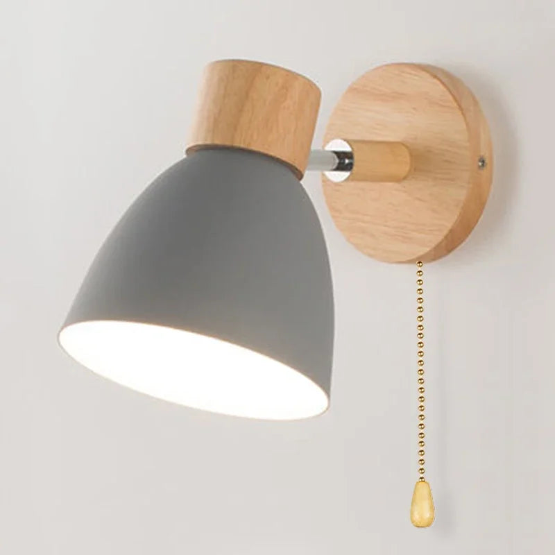 Nordic E26 E27 Wall Sconce Adjustable Steering Head 6 Colors Knob Switch 90-260V Bedroom Living Room