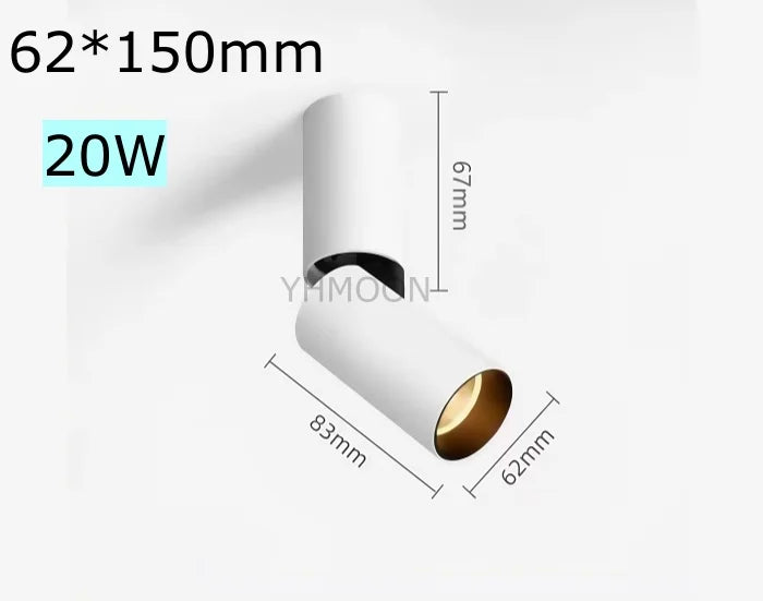 10W 20W OSRAM COB Rotatable Foldable LED Surface Spotlight CRI 92+ 24° Dimmable AC 85-265V