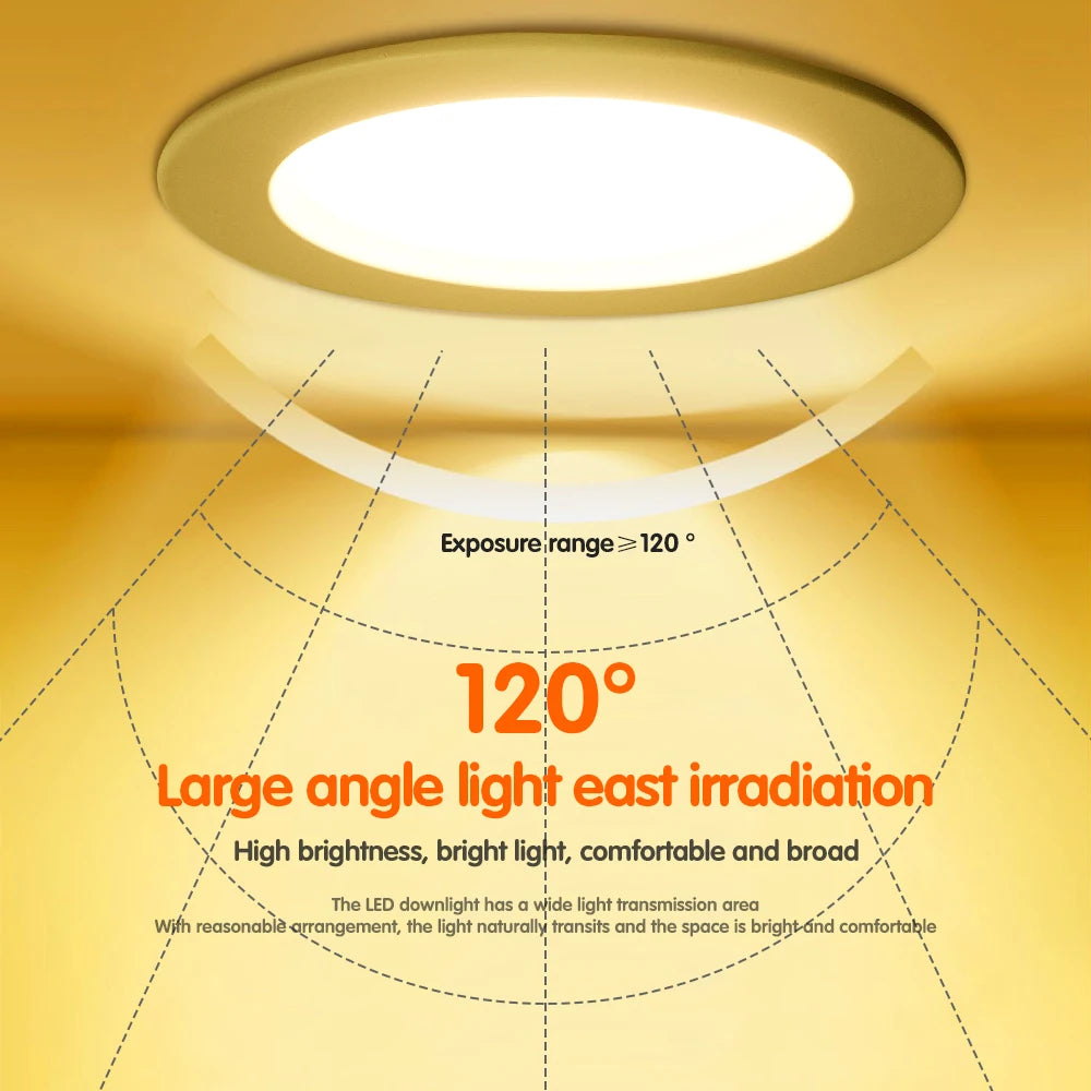 IP65 Waterproof COB LED Recessed Downlight 5W 7W 12W 15W CRI >90 Anti-Glare 85-265V