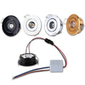 Dimmable 1W 3W Mini Round LED Recessed Downlight Brushed Nickel Aluminum AC 85-265V