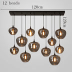 Modern Multi-Head Glass Pendant Chandelier 3 6 8 10 12 Heads 21-114W Dimmable AC 90-265V
