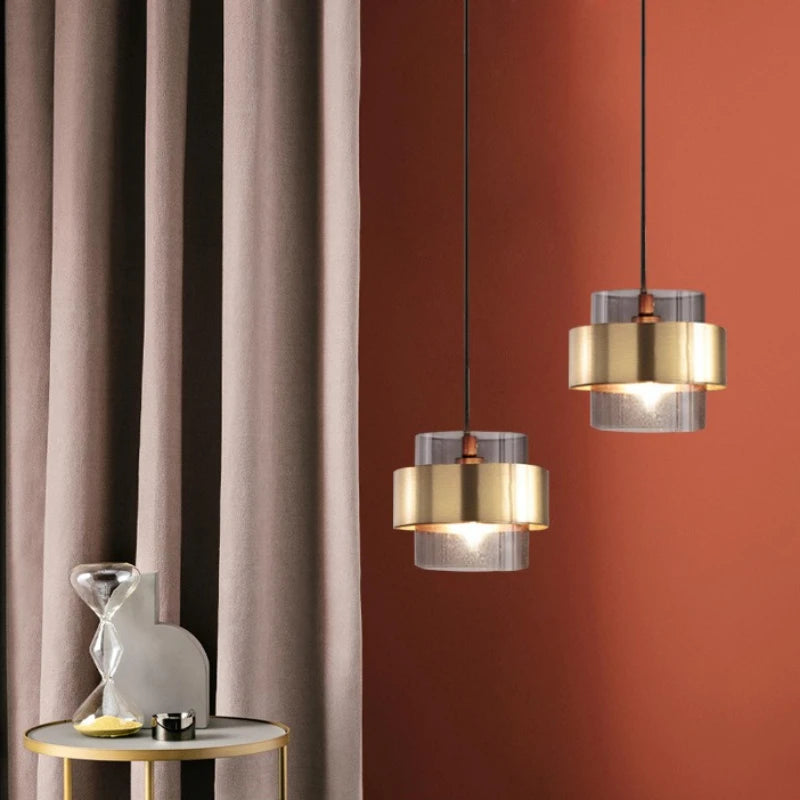 Modern Glass E26/E27 Pendant Light Black Green Blue Yellow Single AC 90-260V Bedroom Dining