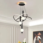 Modern 3D Acrylic LED Pendant Chandelier 75W 2200lm Dual-Mode Dimmable 50cm AC 90-240V