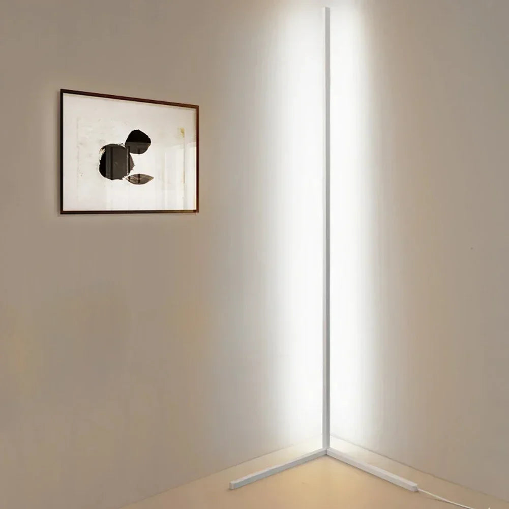 LED Corner Floor Lamp 16-20W DC 12V AC 100-240V 142cm 5050 120 LED Touch Switch Aluminum Iron Acrylic White Black Warm White Cool White Remote