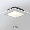 Dimmable Epistar LED Square Panel Downlight 12W 18W 24W 100lm/W 180° AC 110-240V Black White