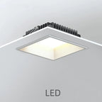 Dimmable Epistar LED Square Panel Downlight 12W 18W 24W 100lm/W 180° AC 110-240V Black White